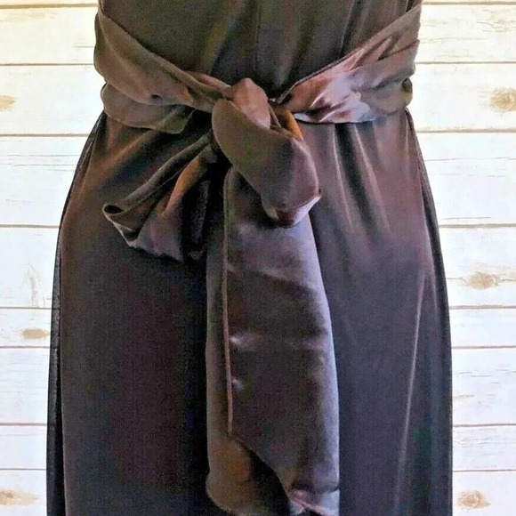 EN FOCUS Women Sleeveless Knee Length Empire Waist Brown Beige Dress Size 4P - Picture 9 of 12